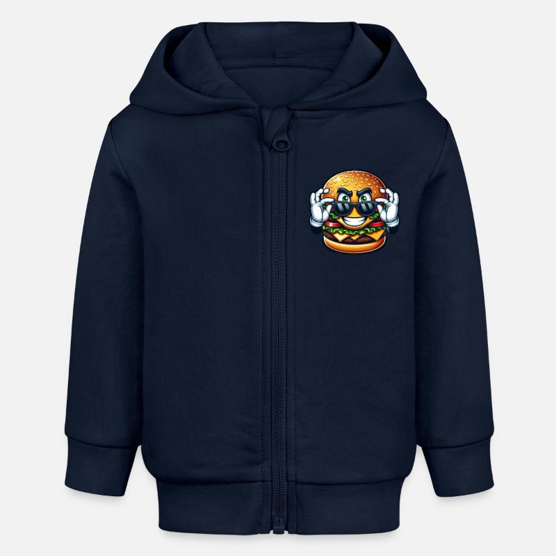 Cool burger Comic Amateur de restauration rapide - Veste à capuche bébé bio Stanley/Stella - bleu marine