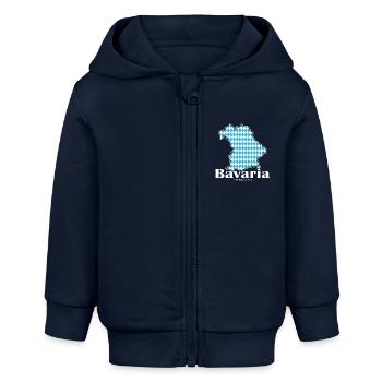 Bavière, Allemagne, Contour Drapeau - Veste à capuche bébé bio Stanley/Stella - bleu marine - Devant