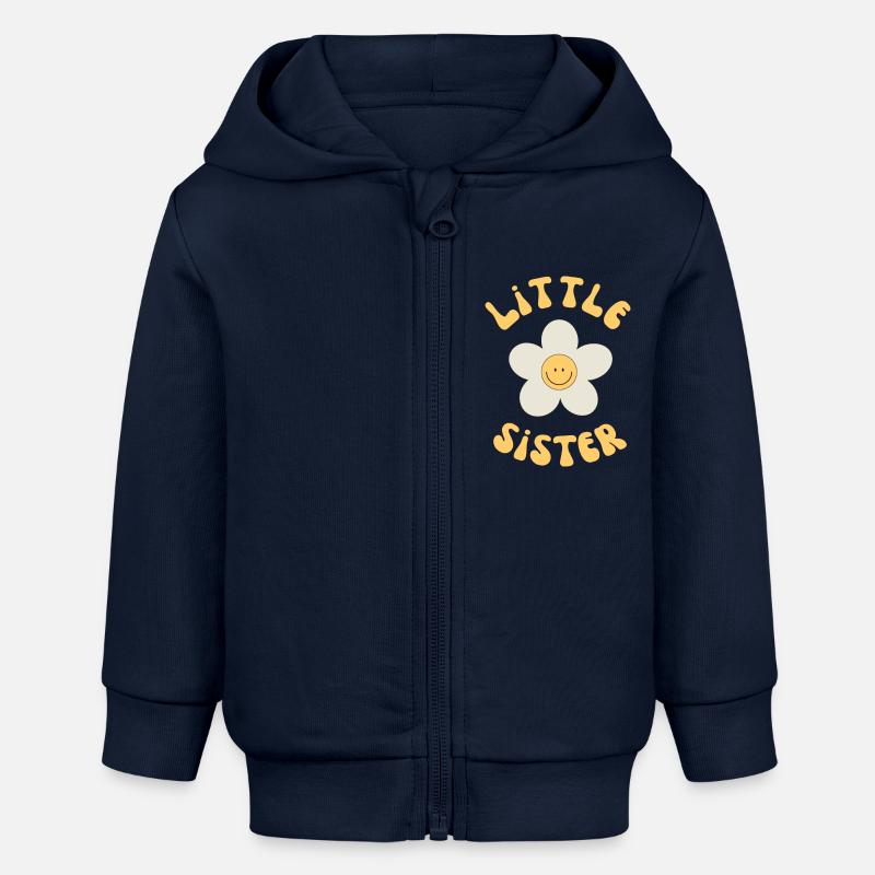 Petite sœur - Veste à capuche bébé bio Stanley/Stella - bleu marine