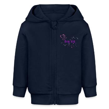 big sis - Baby Organic Kapuzenjacke Baby Connector von Stanley/Stella - Navy - Vorne