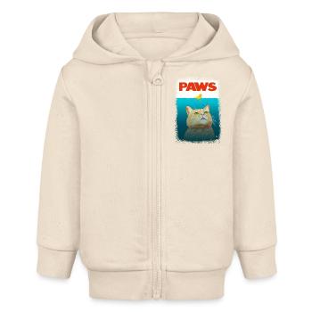 Chat requin - Veste à capuche bébé bio Stanley/Stella - écru doux - Devant