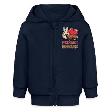 Brownies Spruch Gebäck Lustiges Brownie Geschenk - Baby Organic Kapuzenjacke Baby Connector von Stanley/Stella - Navy - Vorne