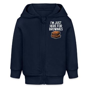 Brownies Spruch Gebäck Lustiges Brownie Geschenk - Baby Organic Kapuzenjacke Baby Connector von Stanley/Stella - Navy - Vorne