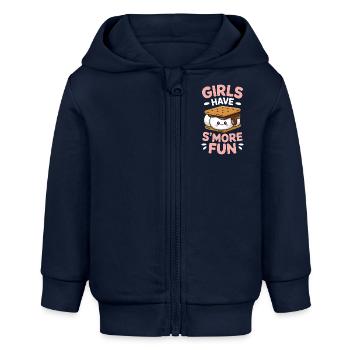 S ́More Saying Marshmallow Camping S ́More Gift - Veste à capuche bébé bio Stanley/Stella - bleu marine - Devant