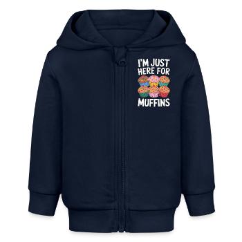Muffin Disant Muffins Drôle Muffins Cadeau - Veste à capuche bébé bio Stanley/Stella - bleu marine - Devant