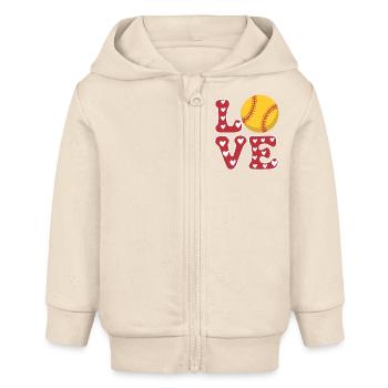 Softball Joueur de Softball Cadeau de Softball Mignon - Veste à capuche bébé bio Stanley/Stella - écru doux - Devant