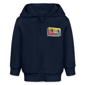 CASSETTE AUDIO ancienne des annees 1950 - Veste à capuche bébé bio Stanley/Stella - bleu marine - Devant