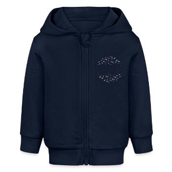 Happy dots! - Baby Organic Kapuzenjacke Baby Connector von Stanley/Stella - Navy - Vorne