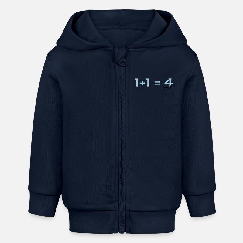 1 + 1 = 4 - Veste à capuche bébé bio Stanley/Stella - bleu marine