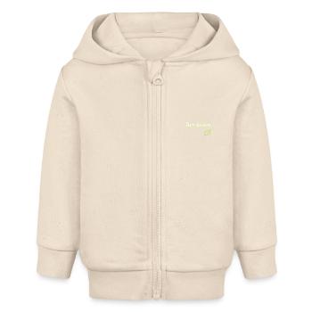 Vert vivant - Veste à capuche bébé bio Stanley/Stella - écru doux - Devant