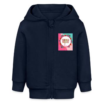 Paradis d'été - Veste à capuche bébé bio Stanley/Stella - bleu marine - Devant