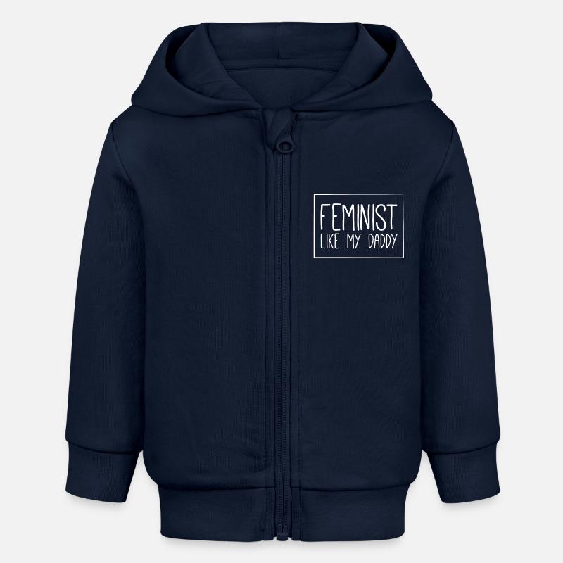 Féministe mon papa - Bébé - Veste à capuche bébé bio Stanley/Stella - bleu marine