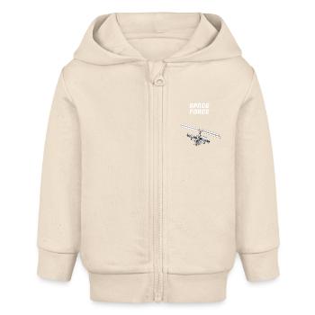 Space astronaut satellite universe universe - Baby Organic Zip-up Hoodie by Stanley/Stella - soft Ecru - Front