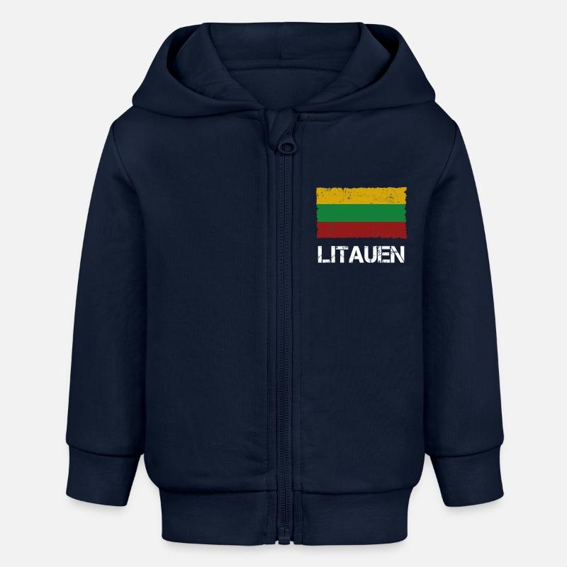 Lituanie - Veste à capuche bébé bio Stanley/Stella - bleu marine