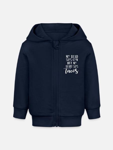 lustige Sprüche - Baby Organic Kapuzenjacke Baby Connector von Stanley/Stella - Navy