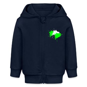 Klecks Fleck Flecke Weiß Hellgrün Vektor Design - Baby Organic Kapuzenjacke Baby Connector von Stanley/Stella - Navy - Vorne