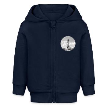 Home Rostock - Baby Organic Kapuzenjacke Baby Connector von Stanley/Stella - Navy - Vorne