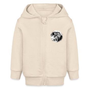 Voiture - Veste à capuche bébé bio Stanley/Stella - écru doux - Devant
