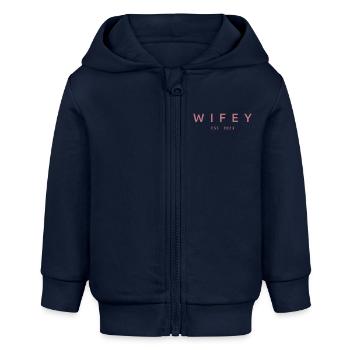 2023 Verlobung Brautdusche Hochzeit - Baby Organic Kapuzenjacke Baby Connector von Stanley/Stella - Navy - Vorne