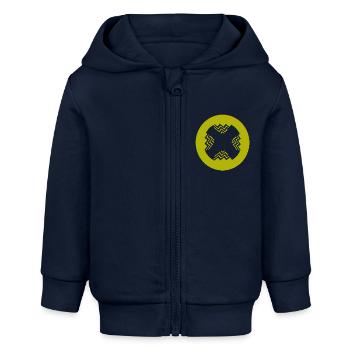 Kreisförmiger Innenstil - Baby Organic Kapuzenjacke Baby Connector von Stanley/Stella - Navy - Vorne