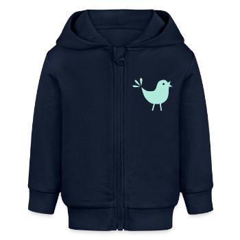 Kleiner Vogel mint türkis - Baby Organic Kapuzenjacke Baby Connector von Stanley/Stella - Navy - Vorne