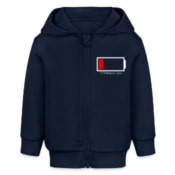 Batterie schwach - Baby Organic Kapuzenjacke Baby Connector von Stanley/Stella - Navy - Vorne