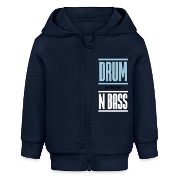 Drum and Bass Techno Music DJ - Baby Organic Zip-up Hoodie by Stanley/Stella - navy - Front