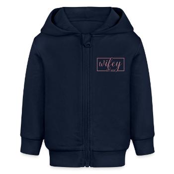 2023 Verlobung Brautdusche Hochzeit - Baby Organic Kapuzenjacke Baby Connector von Stanley/Stella - Navy - Vorne