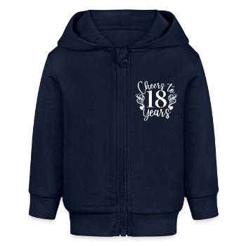 Prost auf 18 Jahre 18. Geburtstag - Baby Organic Kapuzenjacke Baby Connector von Stanley/Stella - Navy - Vorne