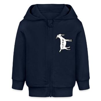 Ziege 90° links - Baby Organic Kapuzenjacke Baby Connector von Stanley/Stella - Navy - Vorne