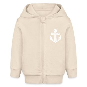 Sehr alter Anker im Tattoo Style - Baby Organic Kapuzenjacke Baby Connector von Stanley/Stella - Natur - Vorne
