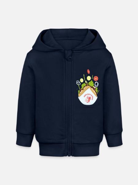 Döner macht schöner - Baby Organic Kapuzenjacke Baby Connector von Stanley/Stella - Navy