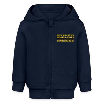 Babyspruch - Baby Organic Kapuzenjacke Baby Connector von Stanley/Stella - Navy - Vorne