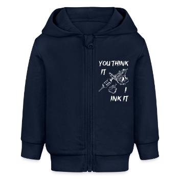 Tätowierer - Du denkst, ich tätowiere es I - Baby Organic Kapuzenjacke Baby Connector von Stanley/Stella - Navy - Vorne
