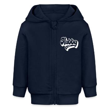 Hubby Est. 2022 - Future Husband, Engagement Party - Baby Organic Zip-up Hoodie by Stanley/Stella - navy - Front