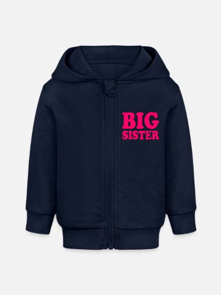 Big sister - Baby Organic Kapuzenjacke Baby Connector von Stanley/Stella - Navy