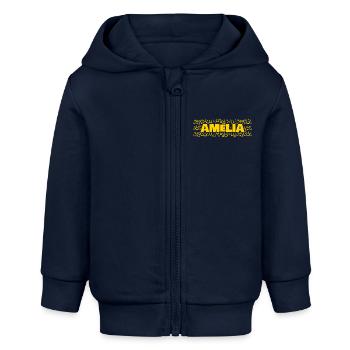 Vorname Amelia - Baby Organic Kapuzenjacke Baby Connector von Stanley/Stella - Navy - Vorne