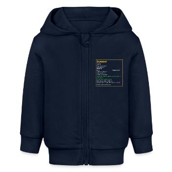Legendaeres Heldenbaby Legendaer Baby Held PC Zock - Baby Organic Kapuzenjacke Baby Connector von Stanley/Stella - Navy - Vorne