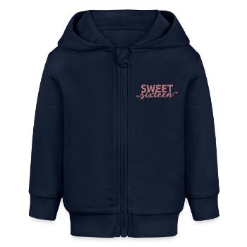 Süßes sechzehn süßes Geschenk zum 16. Geburtstag 16 Jahre alt - Baby Organic Kapuzenjacke Baby Connector von Stanley/Stella - Navy - Vorne