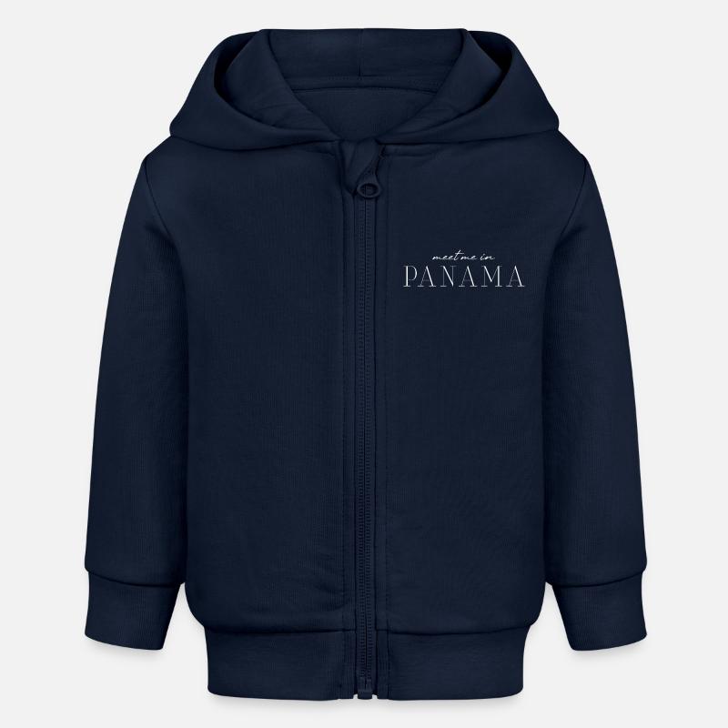 J’adore le Panama - Veste à capuche bébé bio Stanley/Stella - bleu marine
