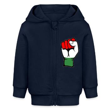 Poing du drapeau de la Hongrie - Veste à capuche bébé bio Stanley/Stella - bleu marine - Devant