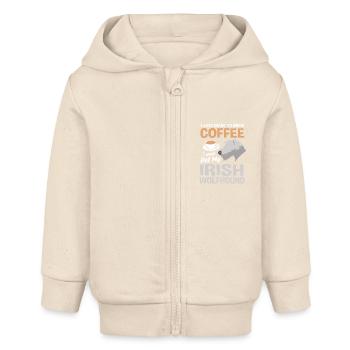 Irish wolfhound - Baby Organic Zip-up Hoodie by Stanley/Stella - soft Ecru - Front