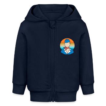 Stewardess Flight Attendant - Baby Organic Zip-up Hoodie by Stanley/Stella - navy - Front