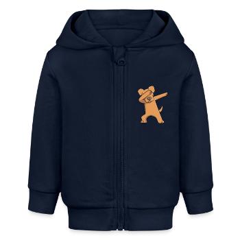 Deutsche Dogge - Baby Organic Kapuzenjacke Baby Connector von Stanley/Stella - Navy - Vorne