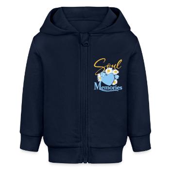 Seelen-Erinnerungen - Baby Organic Kapuzenjacke Baby Connector von Stanley/Stella - Navy - Vorne