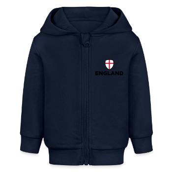 Nationalflagge von England - Baby Organic Kapuzenjacke Baby Connector von Stanley/Stella - Navy - Vorne