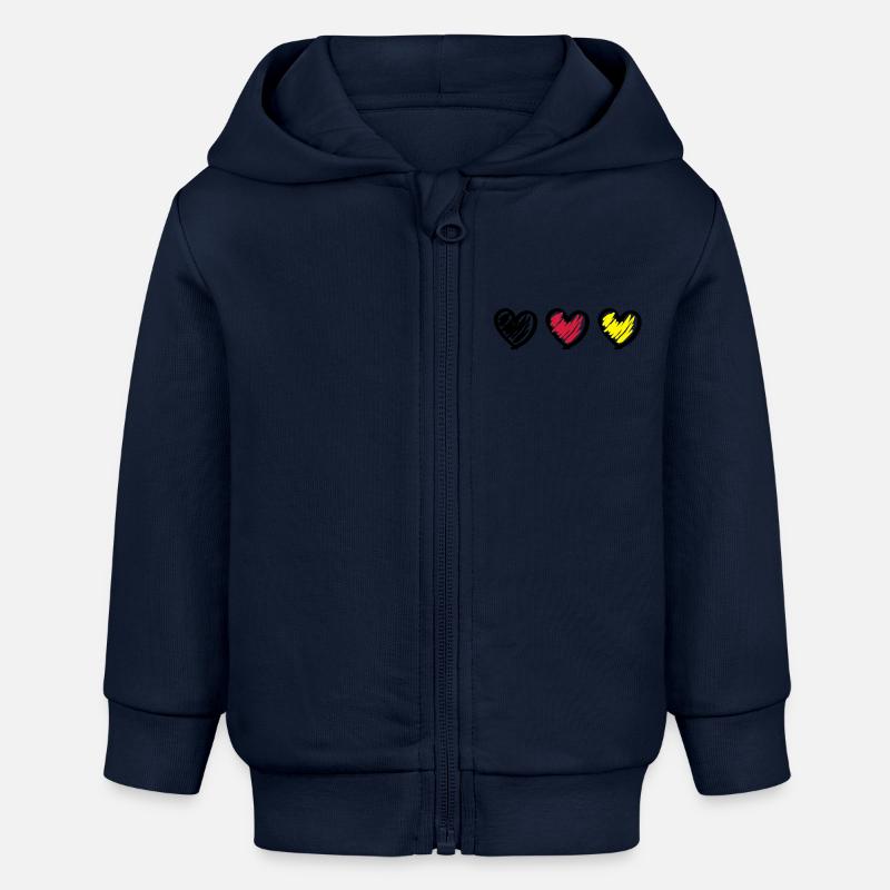 germany_hearts_f2 - Veste à capuche bébé bio Stanley/Stella - bleu marine