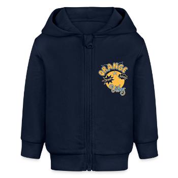 Orangen Vibes Juicy Fruits Sommer Sonne - Baby Organic Kapuzenjacke Baby Connector von Stanley/Stella - Navy - Vorne