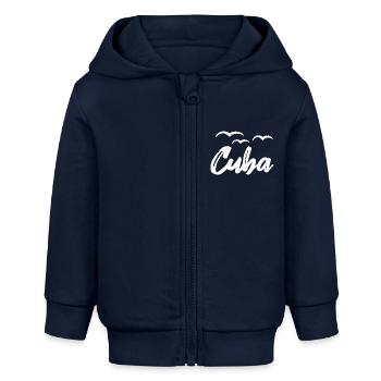 Cuba Vintage Caribbean Cuba - Baby Organic Zip-up Hoodie by Stanley/Stella - navy - Front