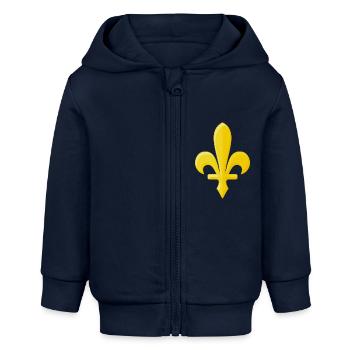 Goldene Lilie - Baby Organic Kapuzenjacke Baby Connector von Stanley/Stella - Navy - Vorne